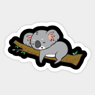 Koala - on tree, sleeping Sticker